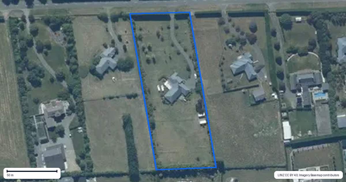 Property context map for 379 Trices Road, Prebbleton