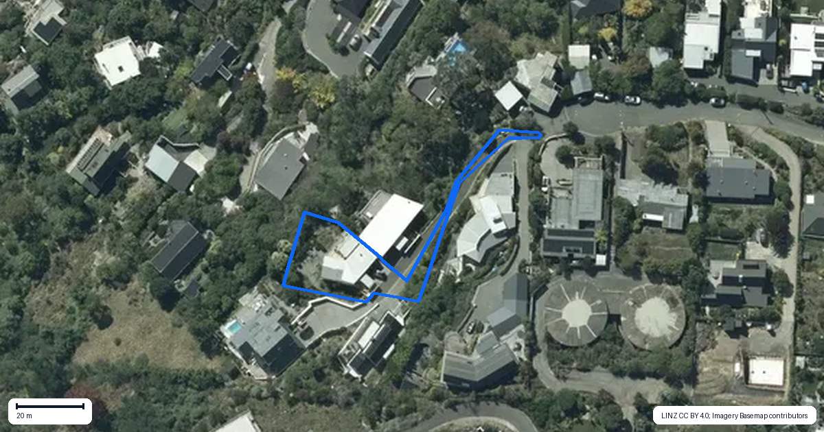 Property context map for 45 Tuawera Terrace, Clifton, Christchurch
