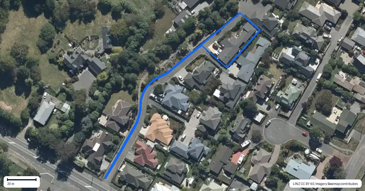 Property context map for 20 Croftwood Lane, Harewood, Christchurch