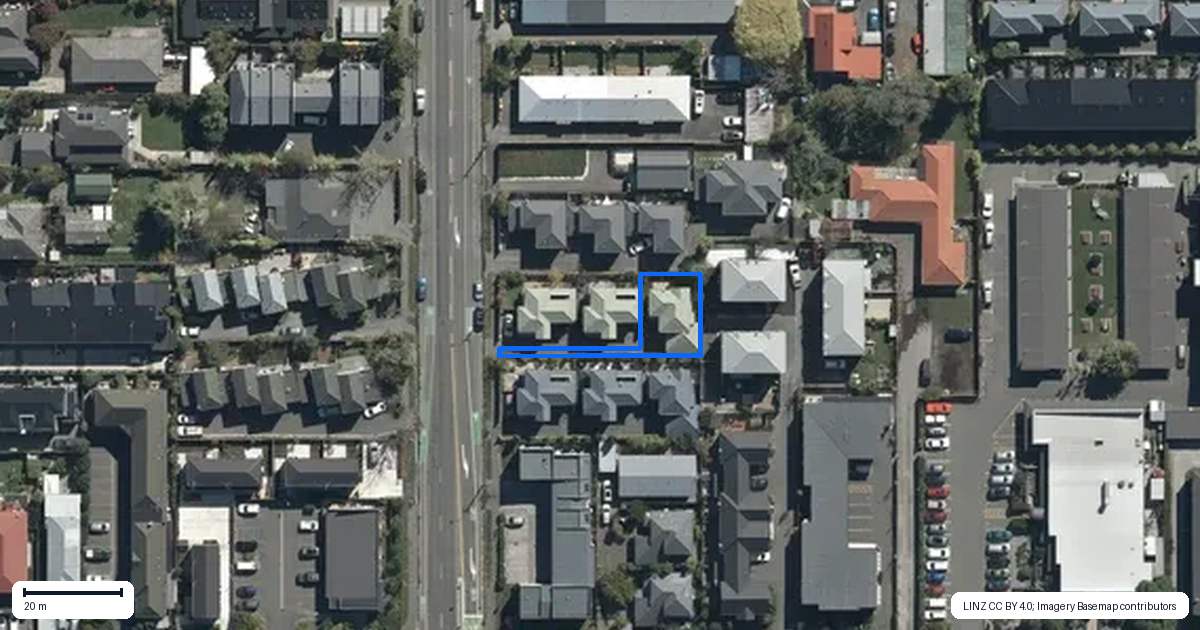 Property context map for 428 Madras Street, St Albans, Christchurch