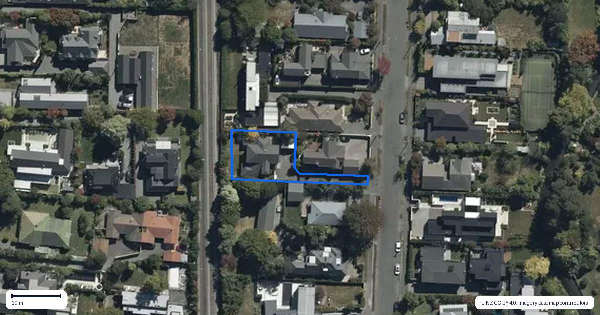 Property context map for 45A Clifford Avenue, Merivale, Christchurch