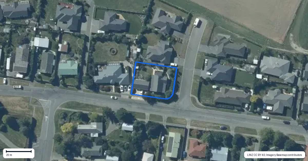 Property context map for 1 Broadmeadows Drive, Darfield