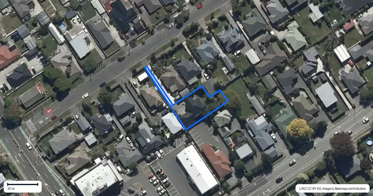Property context map for 218A Knowles Street, St Albans, Christchurch