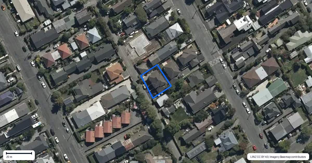 Property context map for 9 Kinleys Lane, St Albans, Christchurch