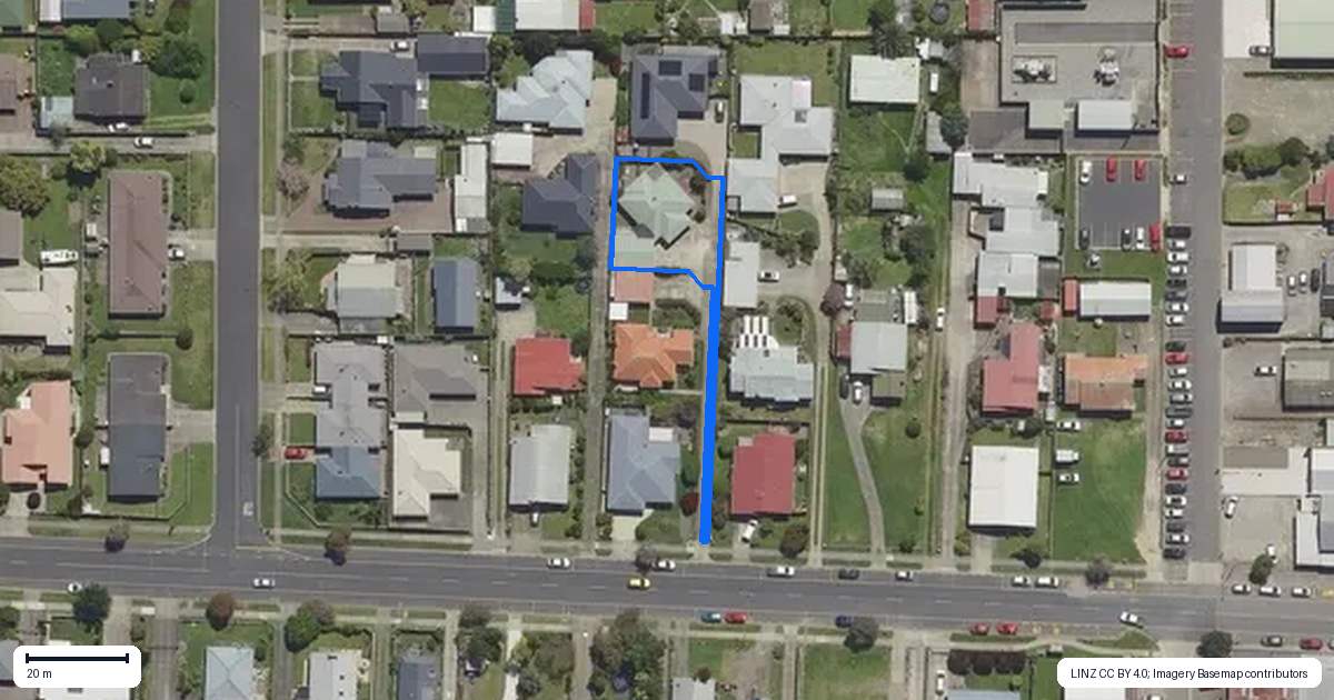 Property context map for 20C James Street, Whakatane