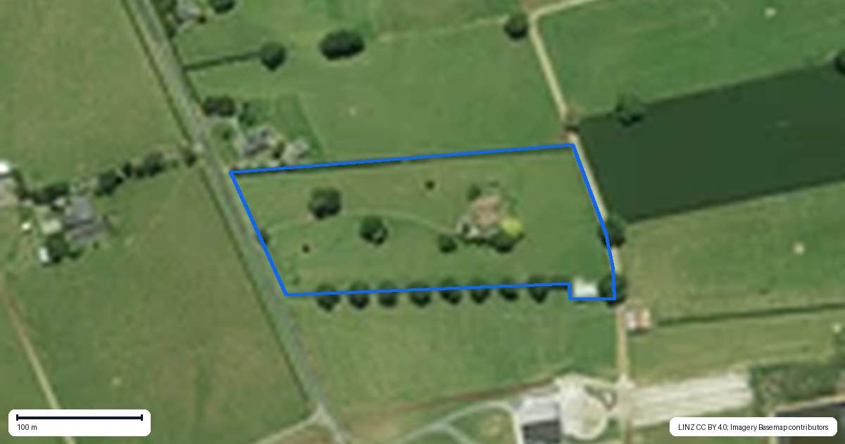 Property context map for 153 Long Road, Te Awamutu