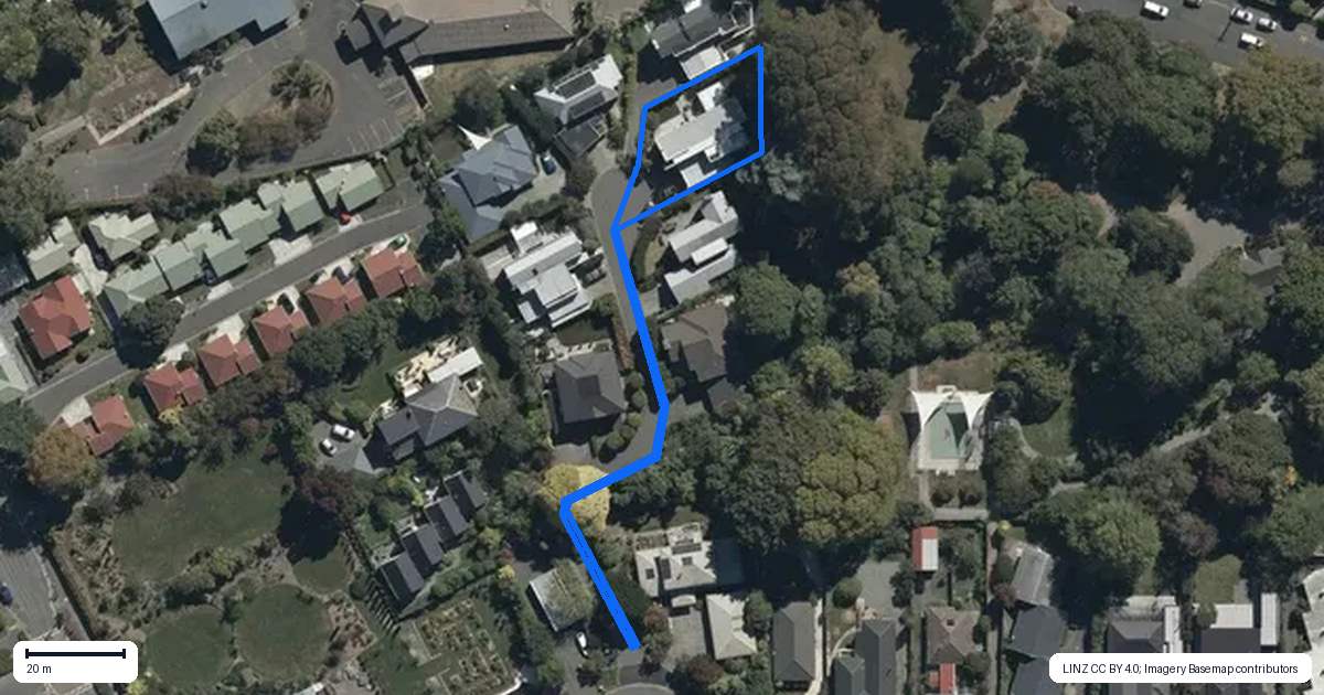 Property context map for 6 Abberfield Lane, St Albans, Christchurch
