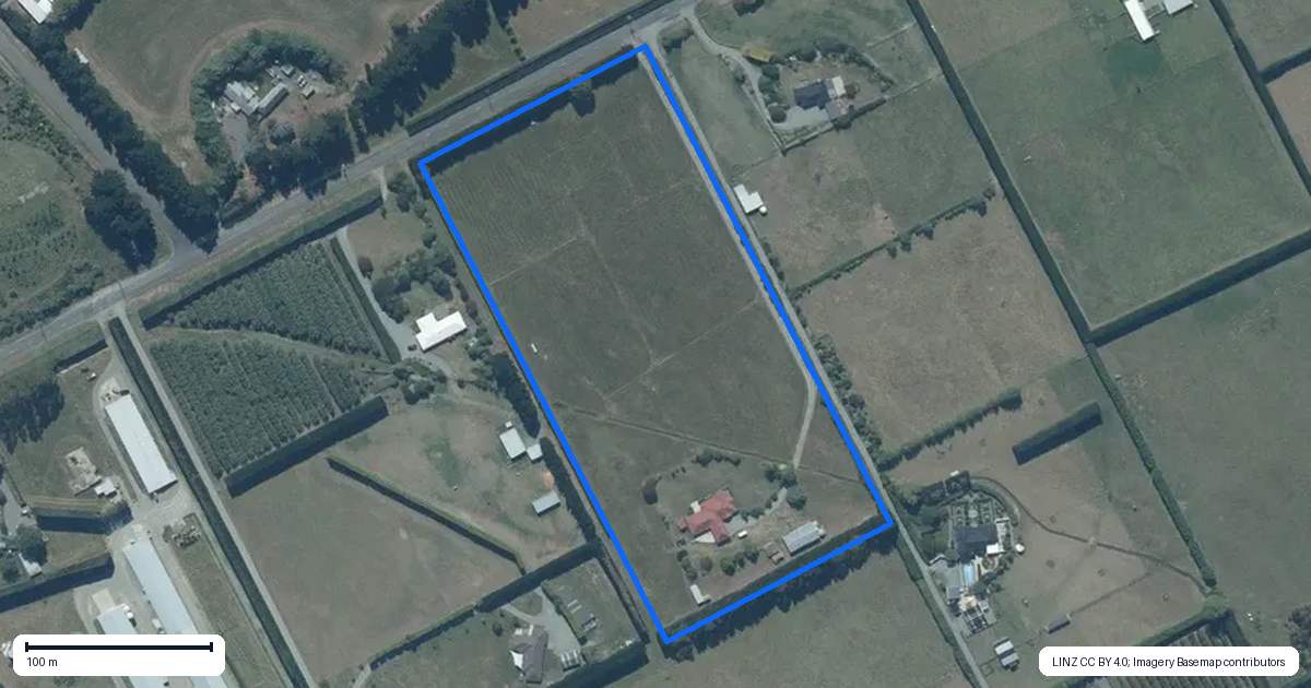 Property context map for 343 Newtons Road, Rolleston