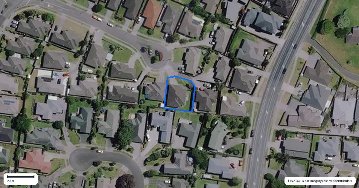 Property context map for 20 Arlington Court, Rototuna North, Hamilton