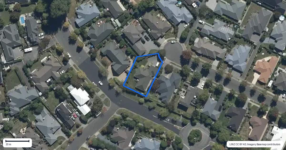 Property context map for 23 Pewter Place, Northwood, Christchurch