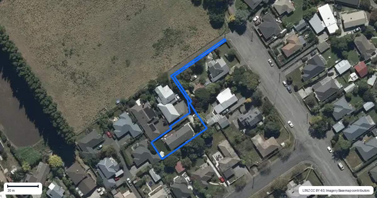 Property context map for 47 Croziers Road, St Albans, Christchurch