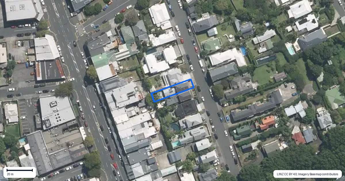 Property context map for 14 Paget Street, Freemans Bay, Auckland