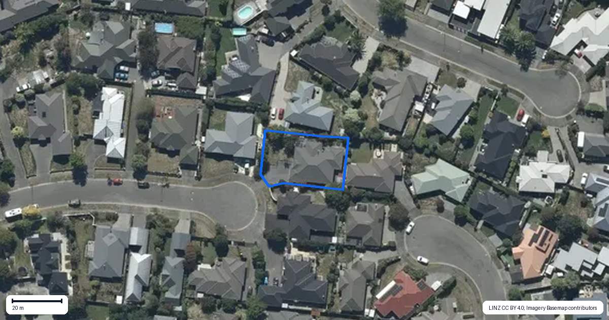 Property context map for 29 Glastonbury Drive, Burwood, Christchurch