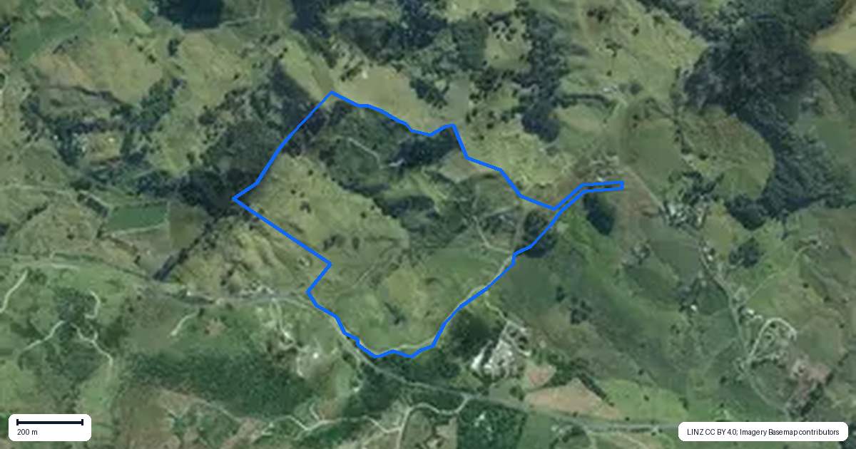 Property context map for 85 Ariels Lane, Paparoa