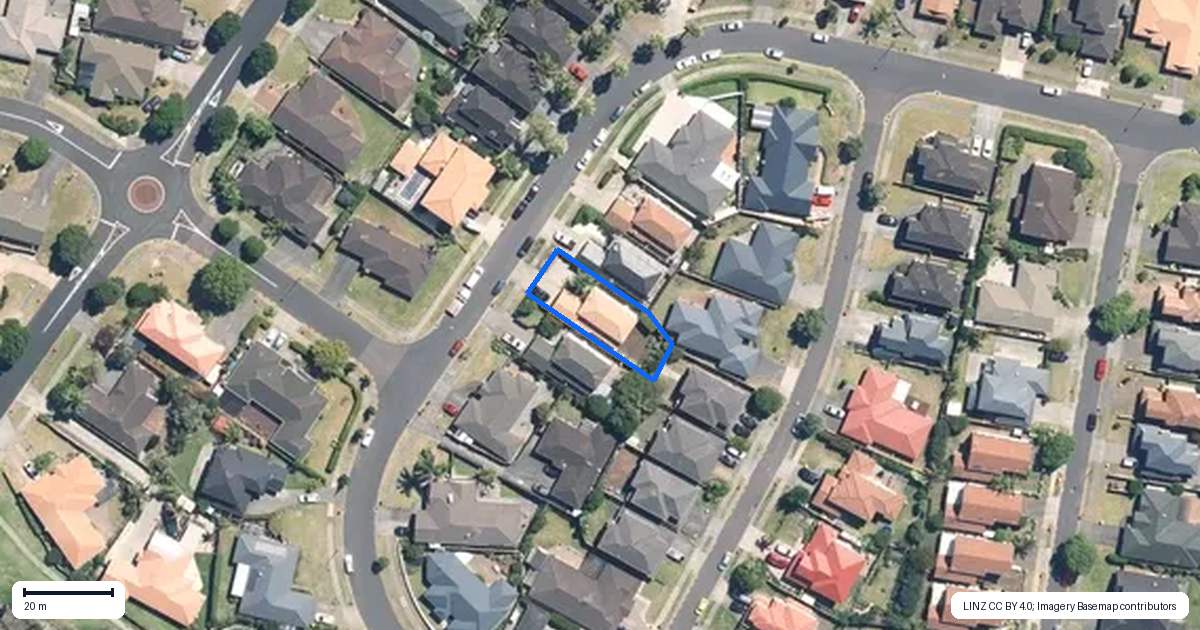 Property context map for 55 Matarangi Road, East Tamaki, Auckland