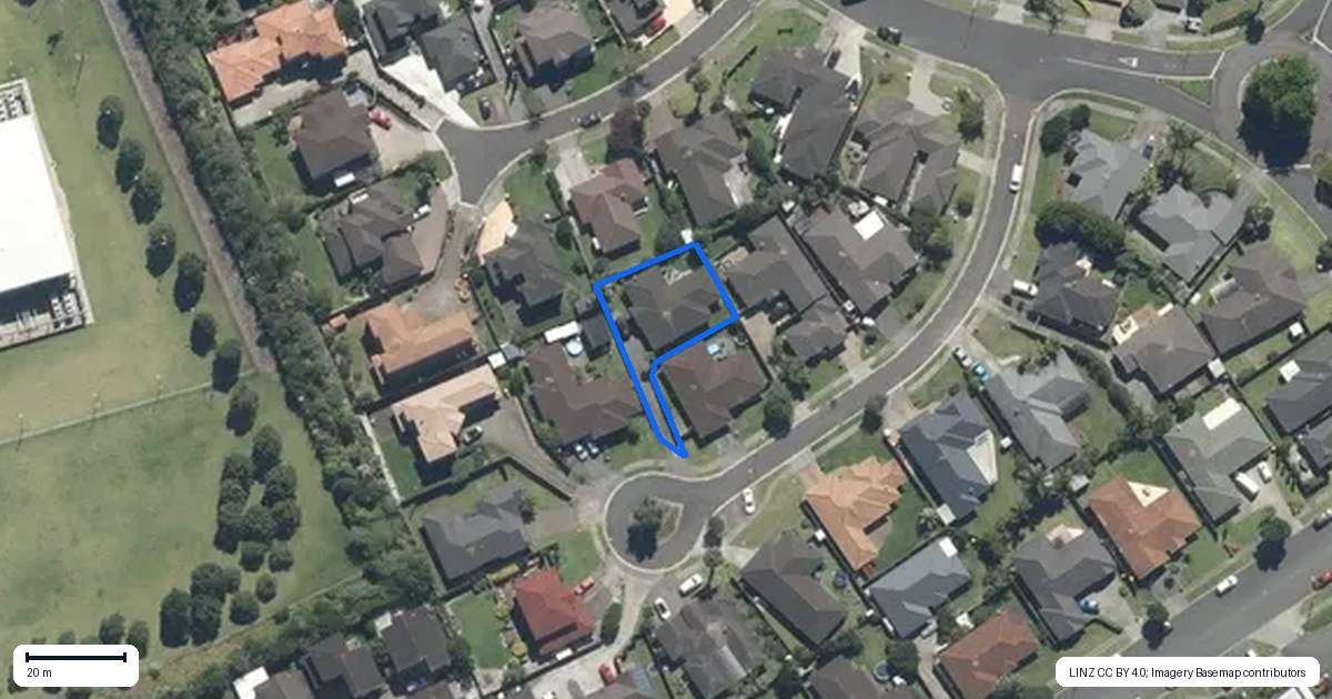 Property context map for 9 Ballydonegan Rise, East Tamaki, Auckland