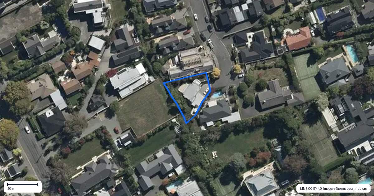 Property context map for 16A Highgate Avenue, Merivale, Christchurch