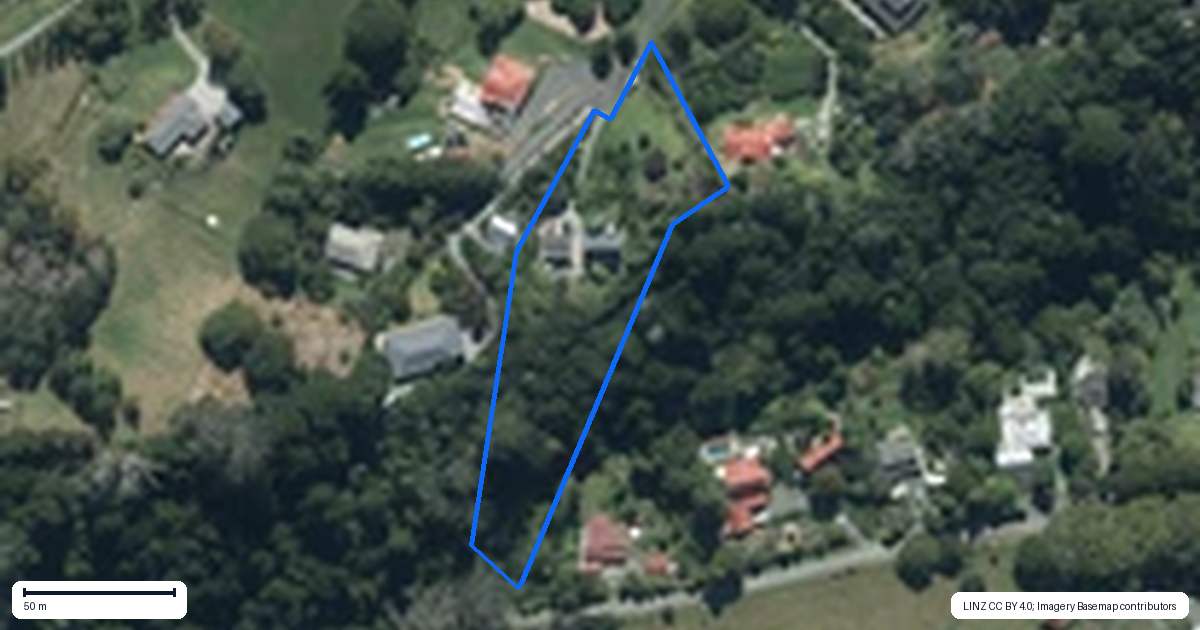 Property context map for 34 Bruce MacGregor Lane, Puhoi, Warkworth