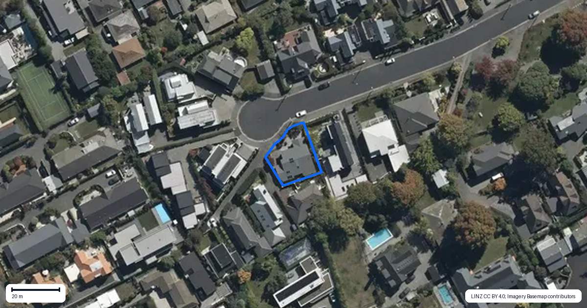 Property context map for 8 Church Lane, Merivale, Christchurch