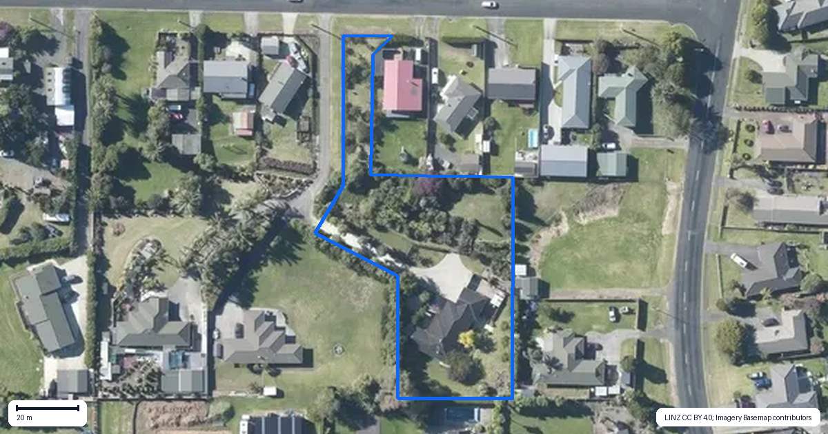 Property context map for 10A Pacific Street, Waiuku