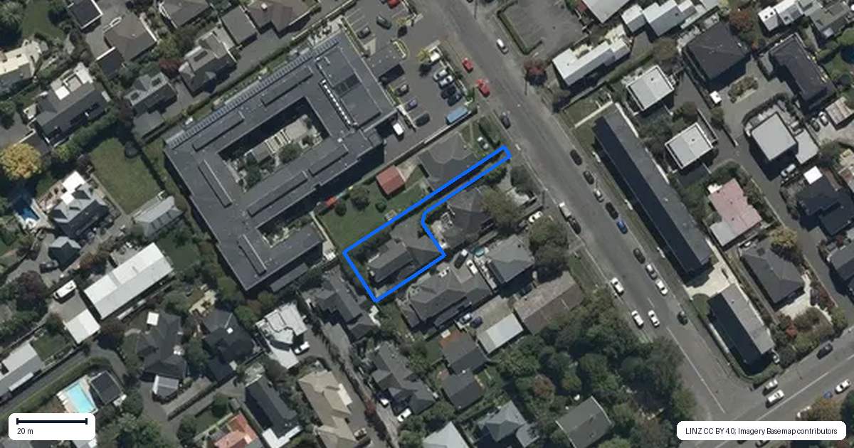 Property context map for 19A Somme Street, St Albans, Christchurch