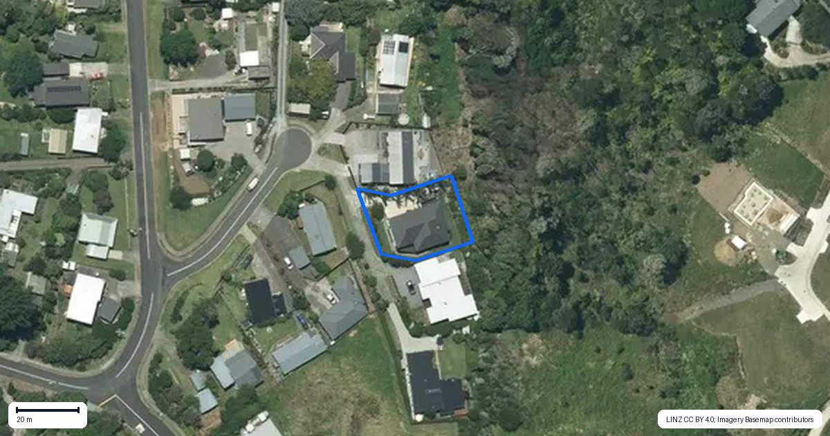 Property context map for 5B Sunshine Rise, Raglan