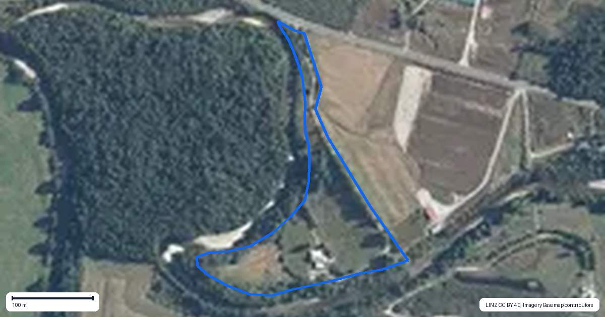 Property context map for 1190 Old Christchurch Road, Awatuna, Hokitika