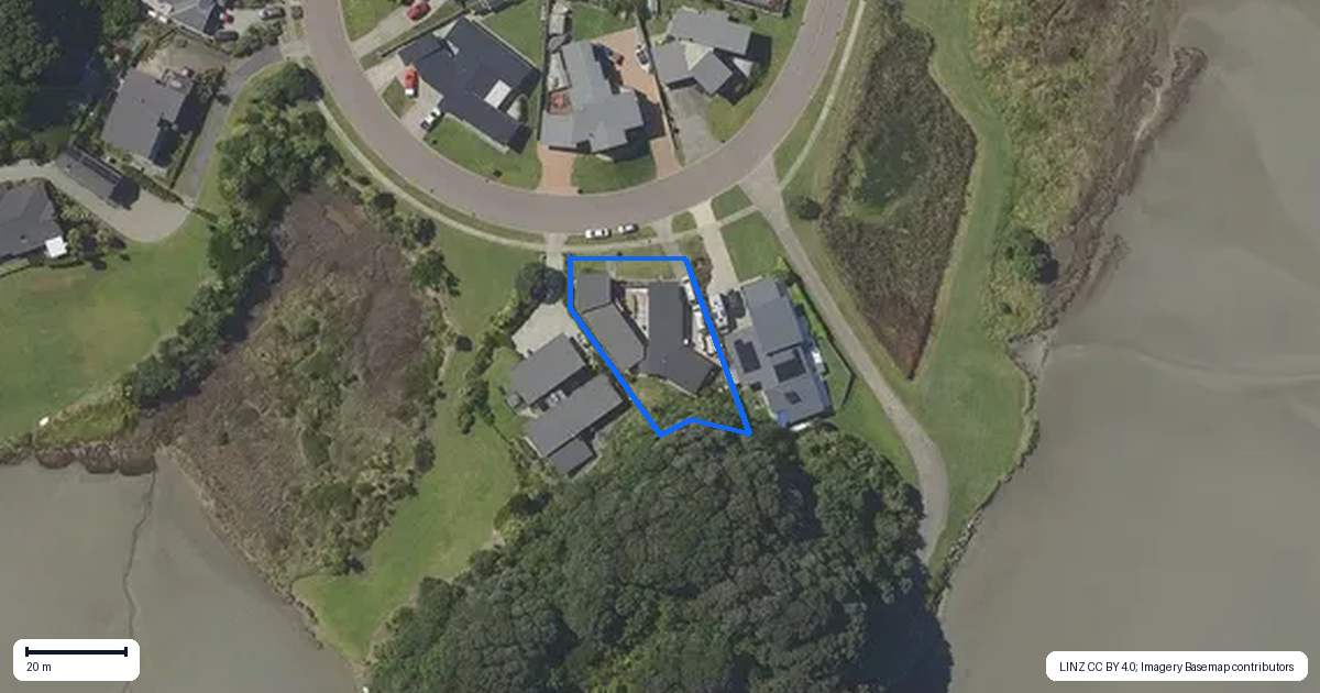 Property context map for 23 Waterways Drive, Ohope