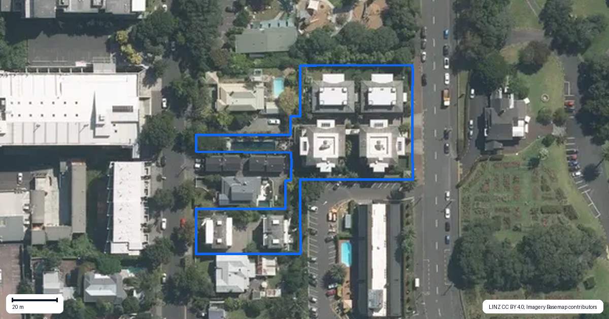 Property context map for 106C Gladstone Road, Parnell, Auckland