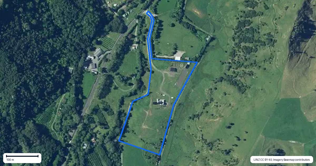 Property context map for 387 Wentworth Valley Road, Whangamata