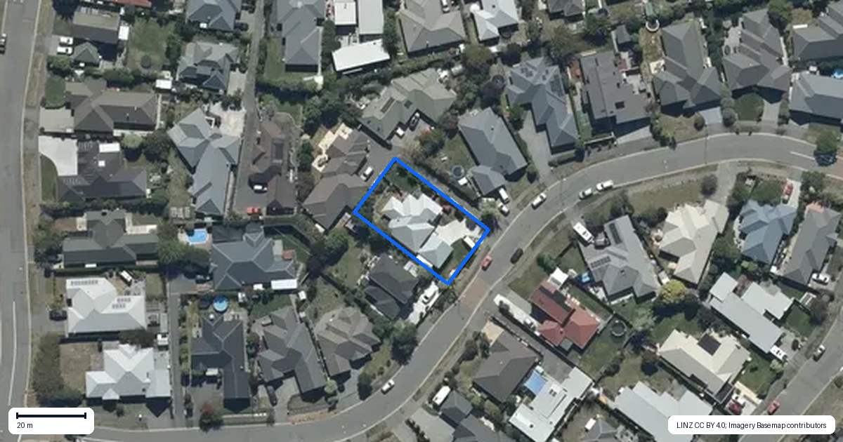 Property context map for 18 Linkwater Way, Parklands, Christchurch