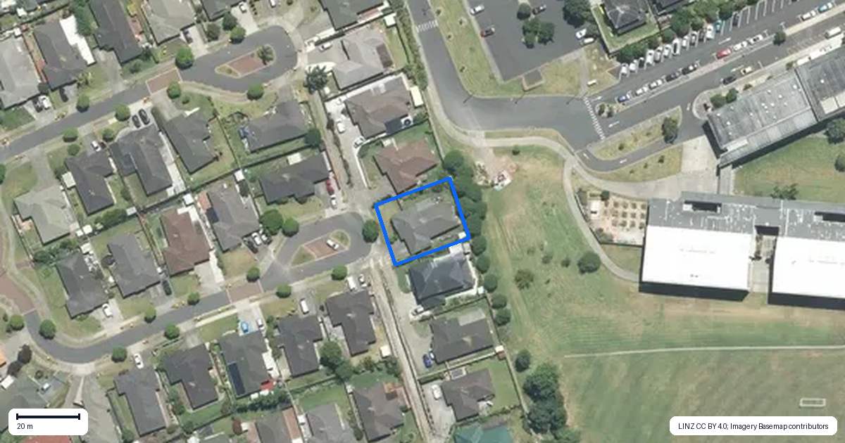 Property context map for 20 Villino Place, Randwick Park, Auckland