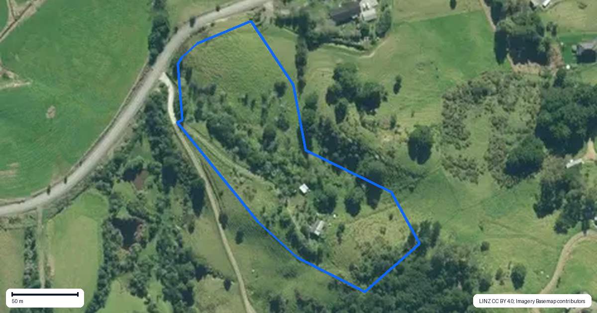 Property context map for 501 Helmsdale Road, Waipu