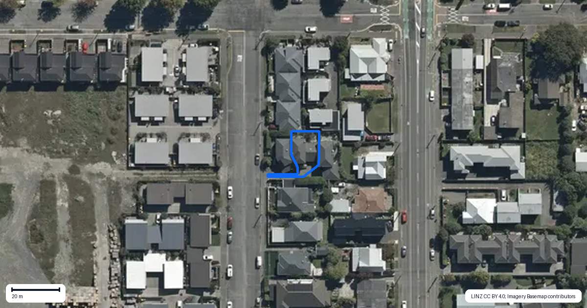 Property context map for 94A Packe Street, Edgeware, Christchurch