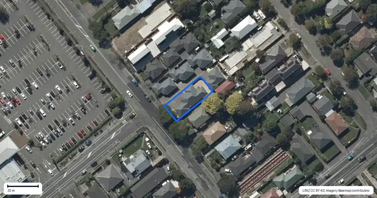 Property context map for 20 Simeon Street, Spreydon, Christchurch