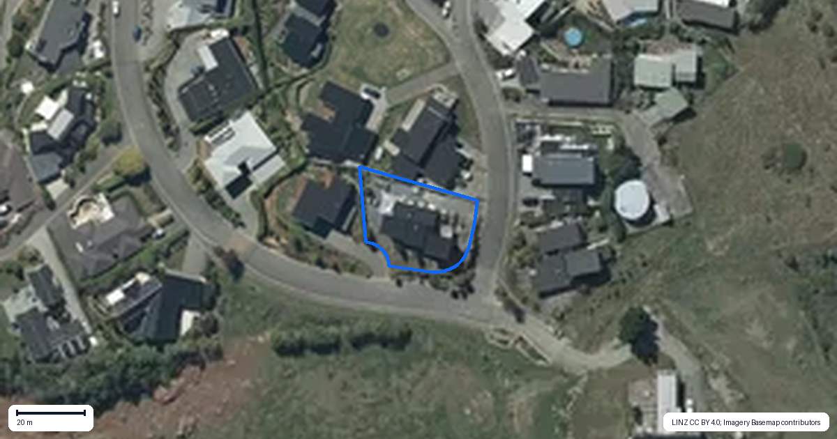 Property context map for 1 Pennine Way, Huntsbury, Christchurch
