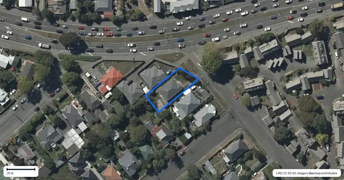 Property context map for 2 James K Baxter Place, Addington, Christchurch