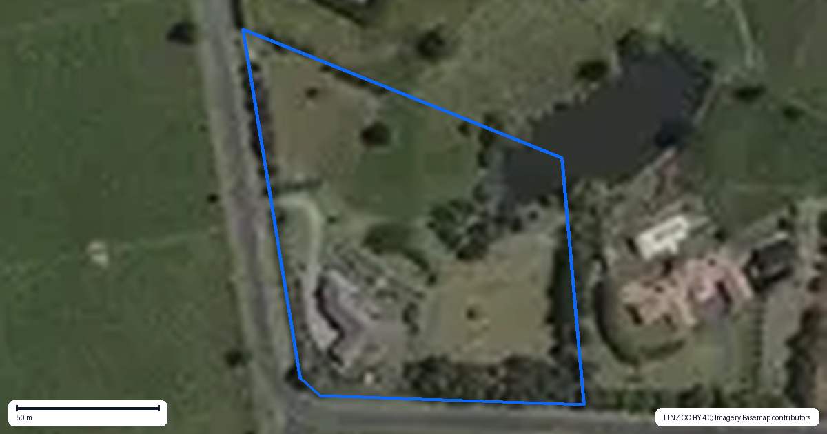Property context map for 50 Woolrich Road, Te Kowhai, Hamilton