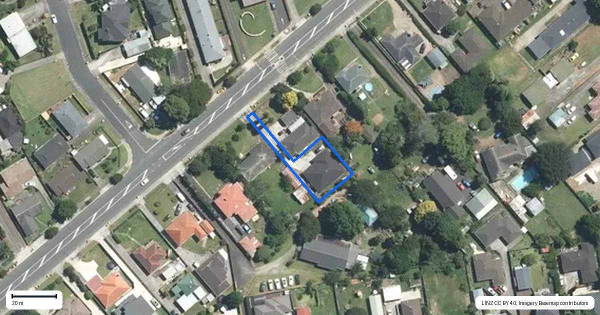 Property context map for 19A Clevedon Road, Papakura