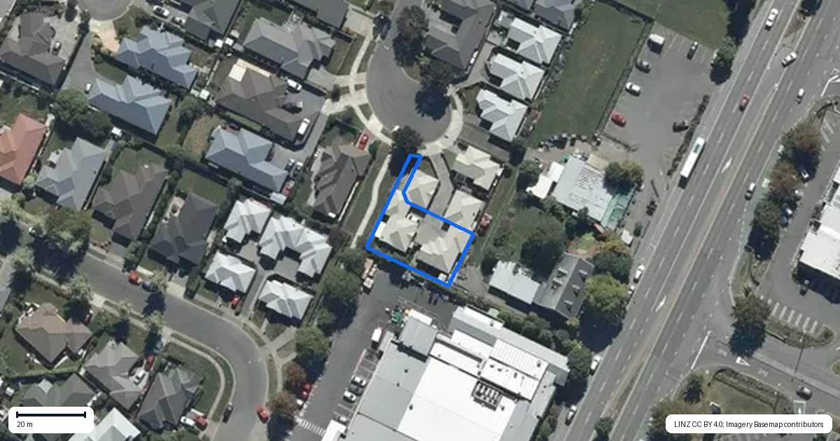 Property context map for 22A Bayliss Close, Northwood, Christchurch