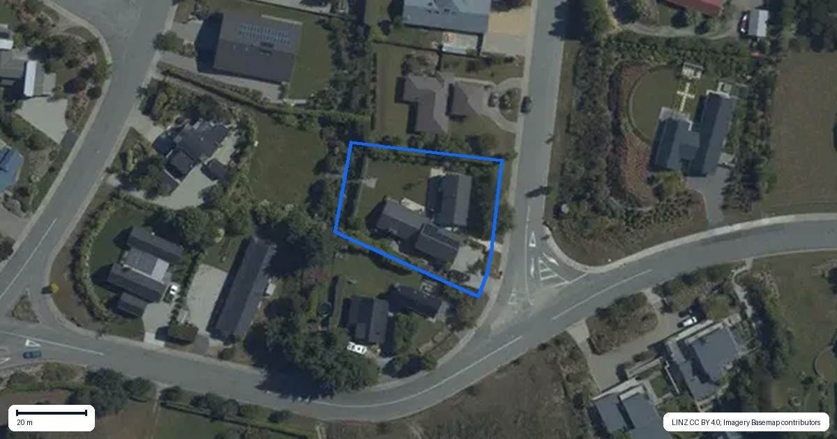 Property context map for 1 Briar Bank Drive, Wanaka