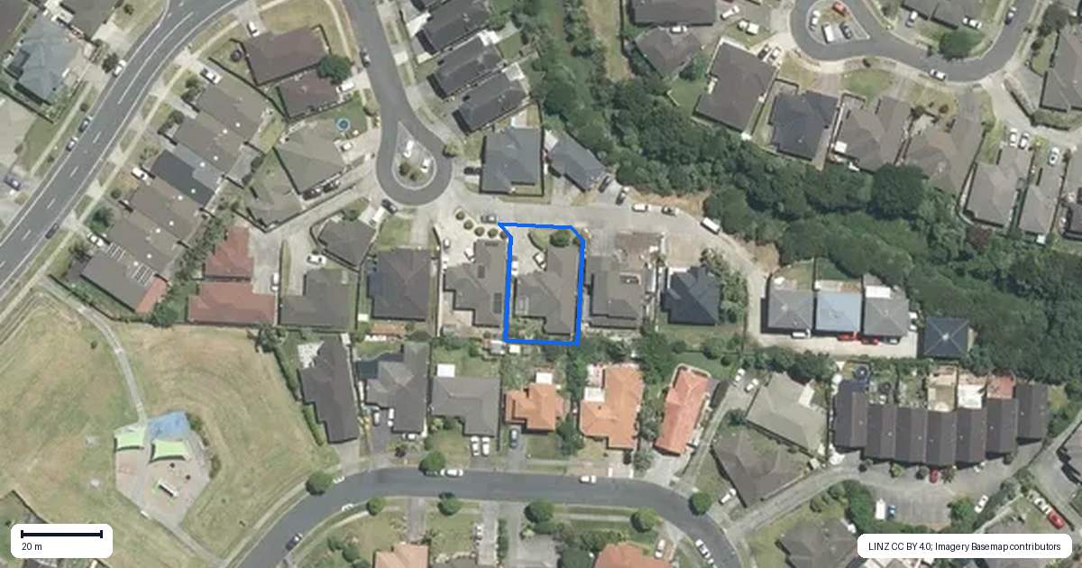 Property context map for 16 Dapple Place, Flat Bush, Auckland