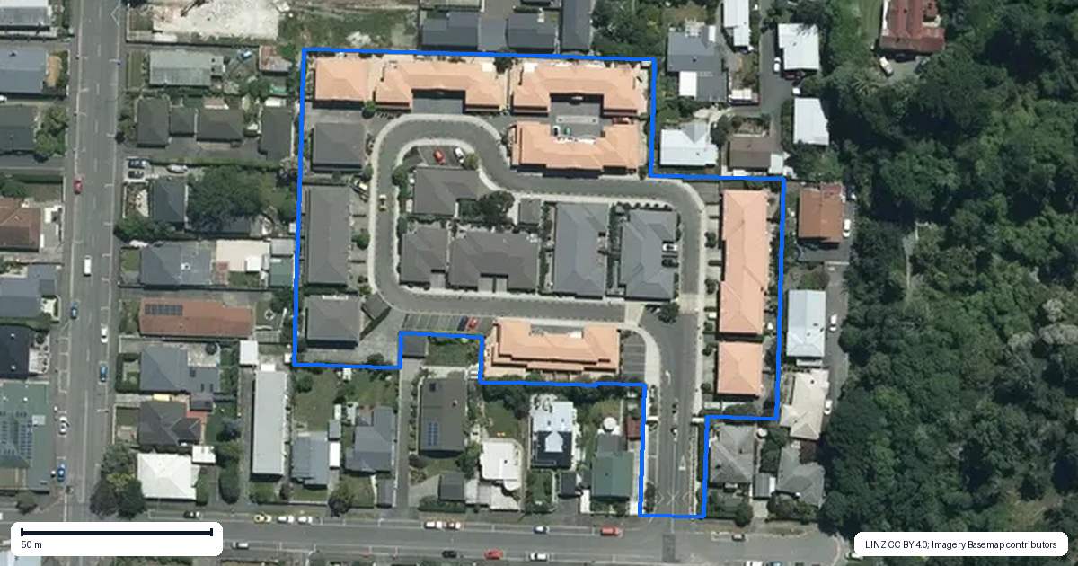 Property context map for 33/115 Grove Street, The Wood, Nelson