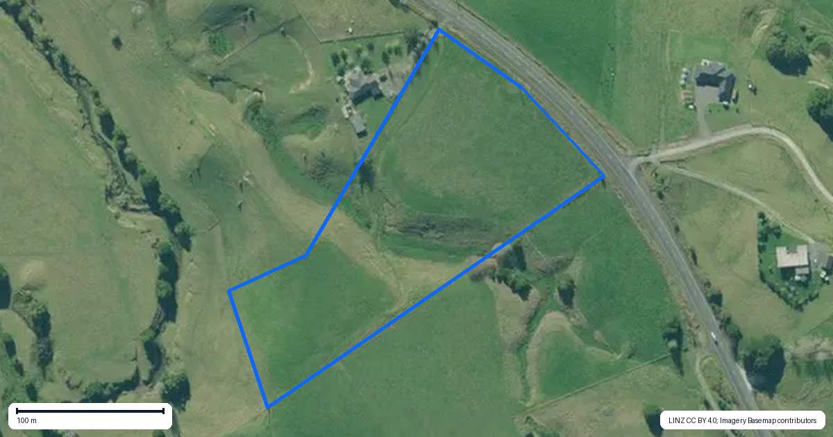 Property context map for 1483 State Highway 1, Okaihau