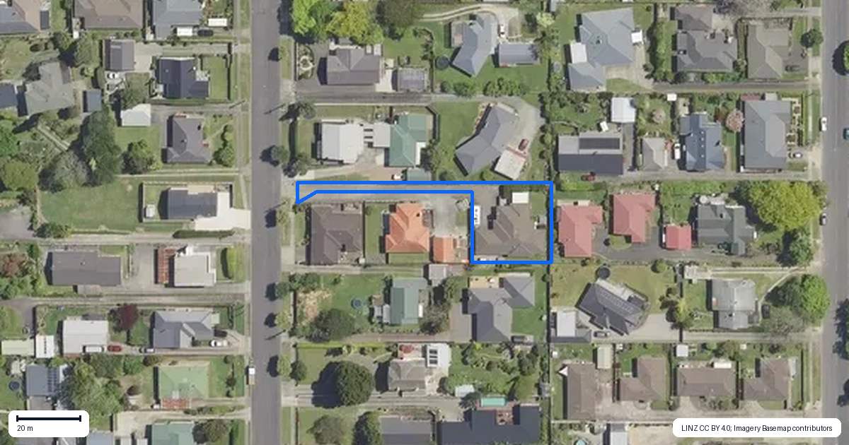 Property context map for 20C Moehau Street, Te Puke