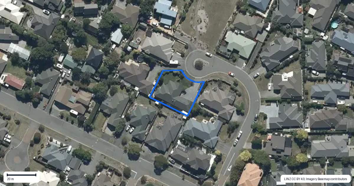 Property context map for 7 Belgrove Place, Parklands, Christchurch