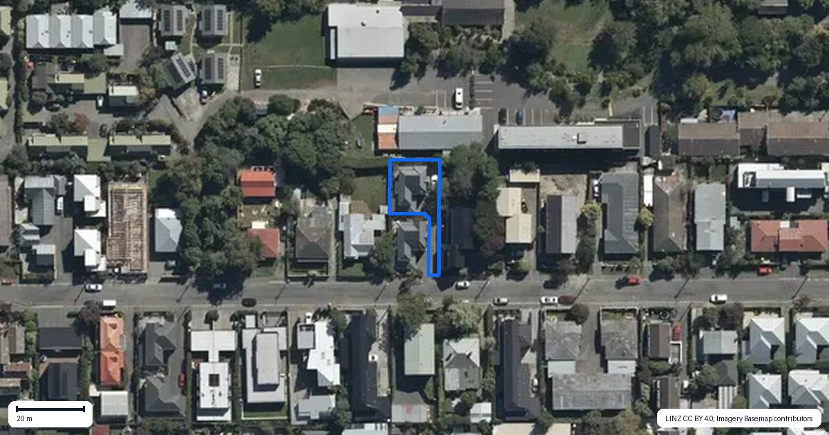 Property context map for 37 Berry Street, St Albans, Christchurch