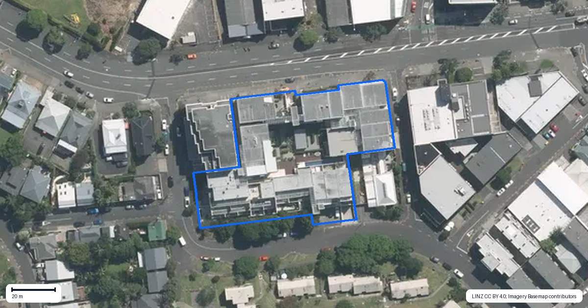 Property context map for 323/28 College Hill, Freemans Bay, Auckland