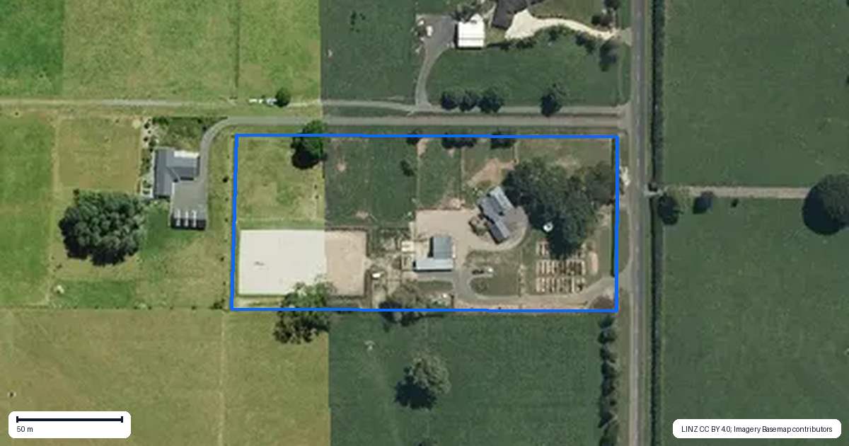 Property context map for 50 Hana Lane, Tamahere, Hamilton