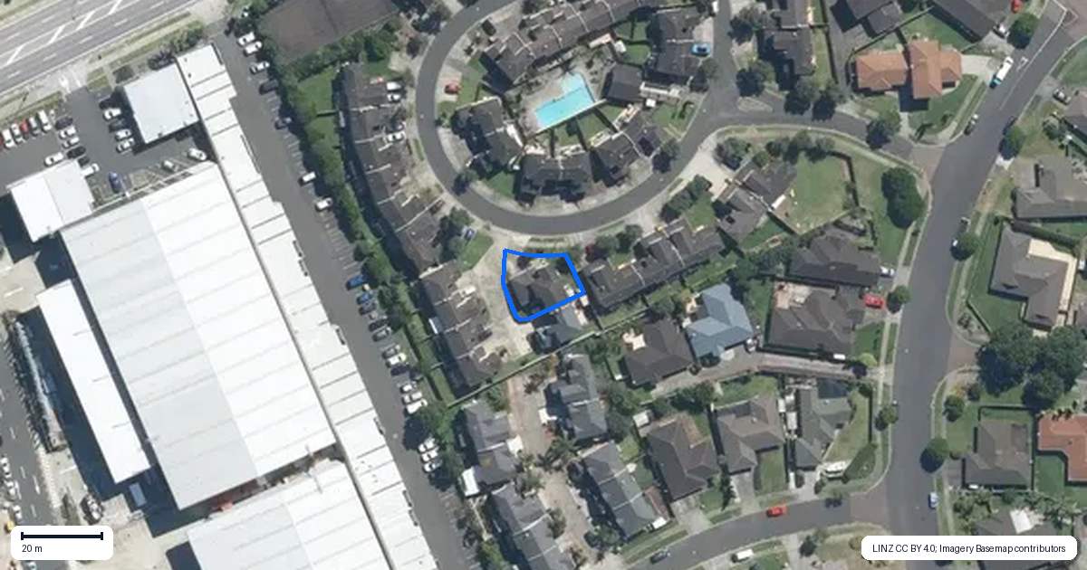 Property context map for 76 Skip Lane, East Tamaki, Auckland